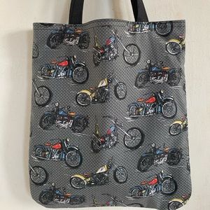 Motor Bikes on Gray Handmade Tote